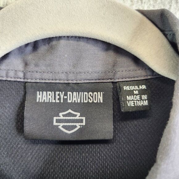 Harley Davidson Shirt Mens M Performance Colorblock Racing Pit Crew Garage Bike - Picture 13 of 16